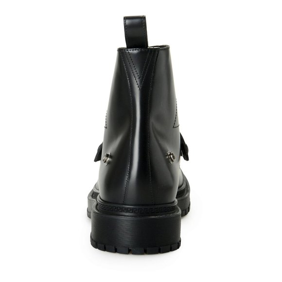 Versace Men\'s Ultra Black Leather Medusa Ankle Boots Shoes US 7 IT 40 main image 5